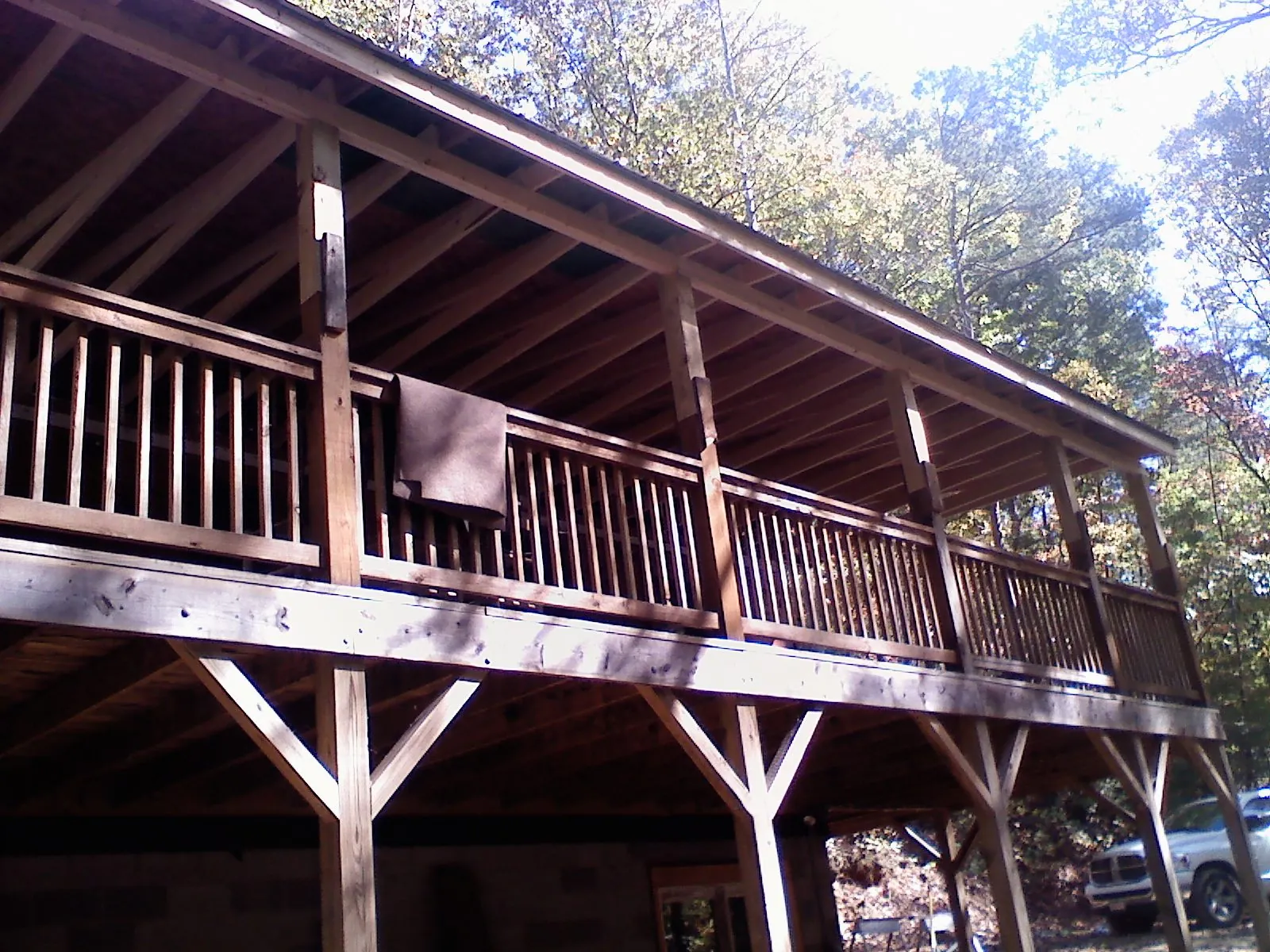 Timber framing under a new elevated porch and deck — Roof Leak Repair in Driftwood by Roofing Brothers